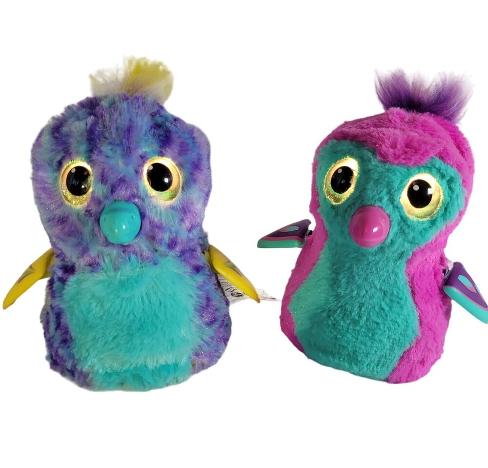 Spin Master Hatchimals Interactive Plush Toys Penguala & Puffatoo Lot of 2